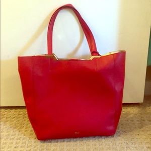 Lauren Ralph Lauren Red Pebbled Tote